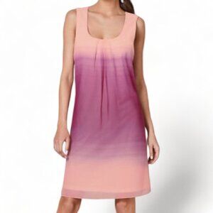 Venus Pink Purple Ombre Knee Length Flowy Shift Dress (8)
